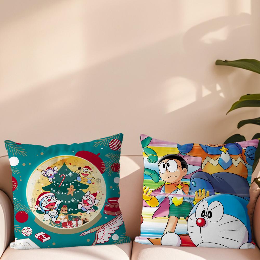 Cartoon Cute Pillow Case Sofa Living Room Bedroom Headboard Backrest Cushion Square Cushion D-Doraemons Nap Time
