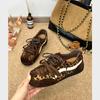 The Inner Height Is Increased by 4cm~ Leopard Print Versatile Retro Forrest Gump Training Shoes Women's Autumn and Winter 2025 New Sports Shoes Ra