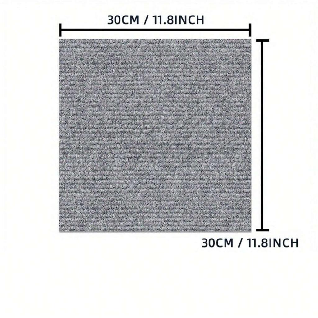 10pcs 30x30cm Easy-to-Install Self-Adhesive Striped Carpet For Office, Living Room, and Bedroom Mats With Aluminum Foil Bottom -