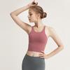 European & American Solid Color Cross-Back Sports Bra: Shockproof Yoga Vest for Women