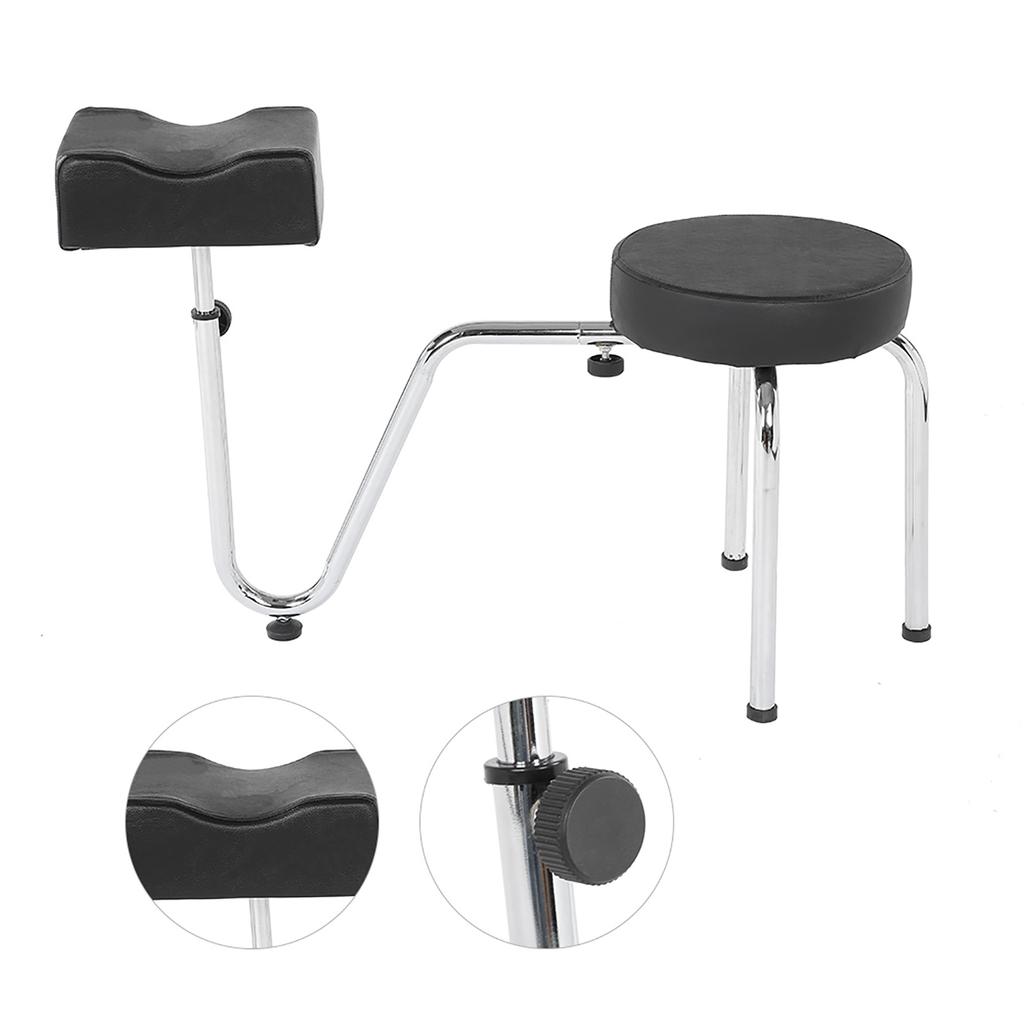   PU Leather Tattoo Leg Arm Rest Pad Pedicure Foot Stool Chair Black