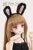 [Petite Marie] 13 DD MDD Compatible (DDH-01~10 Compatible) Faux Fur Fluffy Bunny Ear Headband Black 9~10 Inch 60cm Doll 40cm Doll BJD Doll Clothes