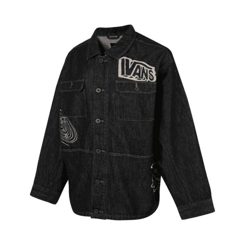 

Vans Denim Classic Logo Jacket Men Jackets Black VN000J1TQ47 L