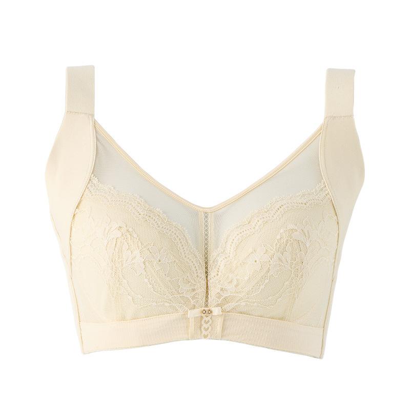 Full-cup Bra Women's Thin Anti-sagging Lace-gathering Bra Large-sized Underwear Push Up Bra
