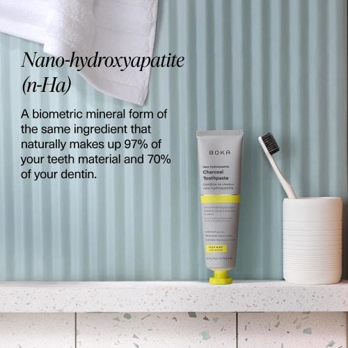 Boka Charcoal Toothpaste - Nano Hydroxyapatite, Fluoride Free, Remineralizing, Sensitive Teeth, Whitening - Dentist Recommended for Adult, Kids - Yuzu