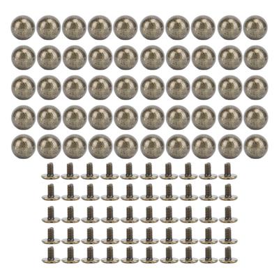 50 Set Rundnieten-Sets Voll-Eisen Multifunktional 8mm Kugelnieten-Kits für Kleidung und Handwerk