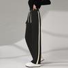 Spring and Autumn Fashion Straight Leg Casual Pants Drawstring Waist Pants High Waist Wide Leg Loose Pants