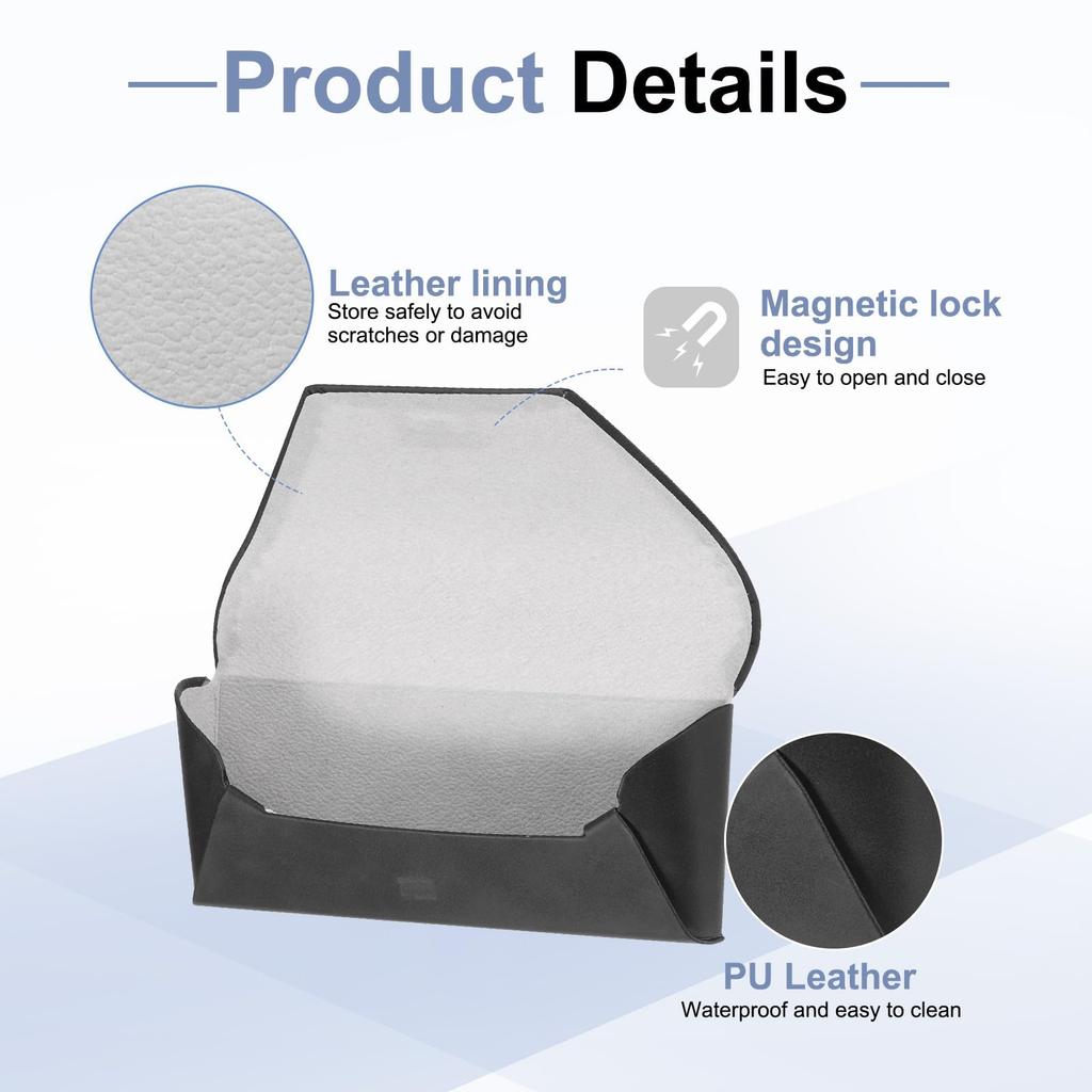 uxcell x PU Leather Eyeglass Hard Shell Portable Sunglasses Case for Men and Black and Brown 2-Pack 6.5" 2.6" Case, Anti-Scratch Protector, Women,