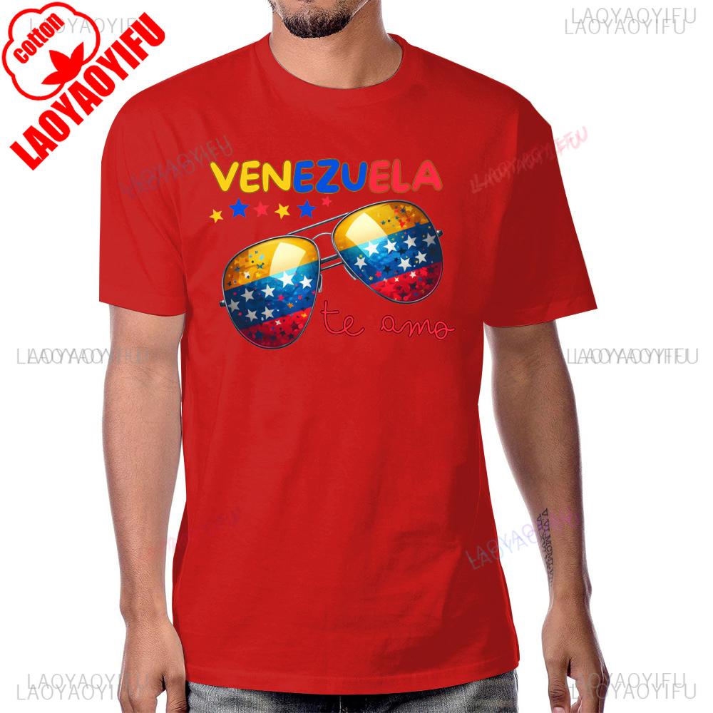 Venezuela Flag Vintage Style Tshirt Casual Fashion Streetwear Hip Hop Short Sleeve Man T Shirt Breathe Comfort Unisex T-shirt