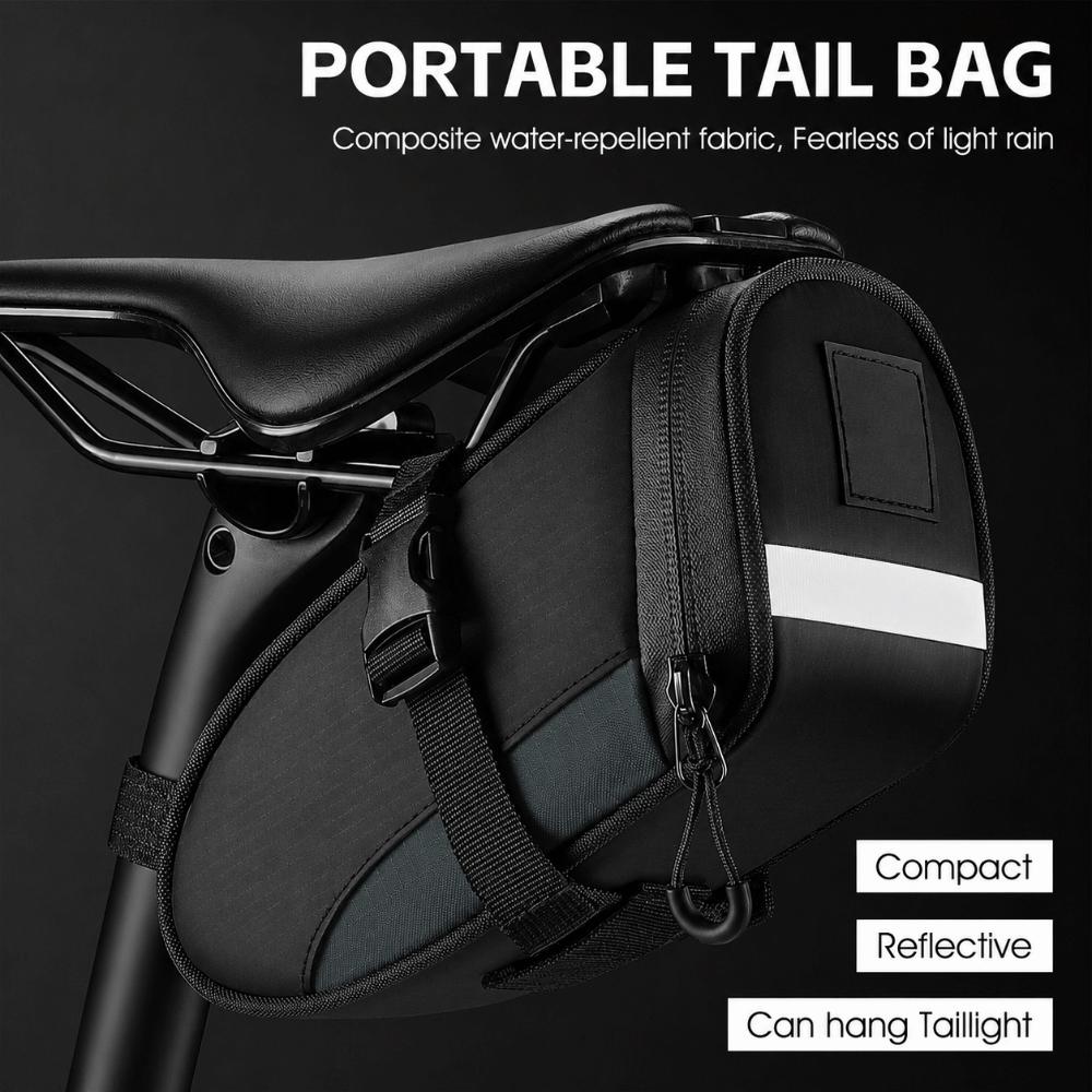 Waterproof Cycling Tail Bag 1.2L Capacity Bicycle Seat Bag  for Mountain & Road Bike