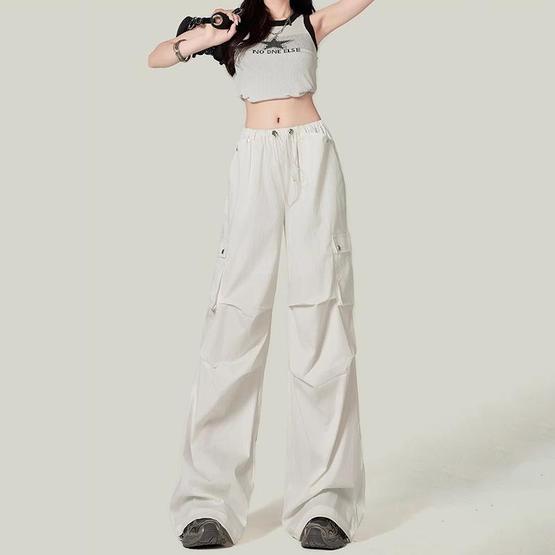 Women's Retro High-Waist Wide-Leg Quick-Dry Cargo Pants