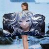 Cute Virtual G-Gawr Gura Microfiber Printed Beach Towel Mountain Climbing Yoga Beach Swimming Running Absorbent Soft Towel
