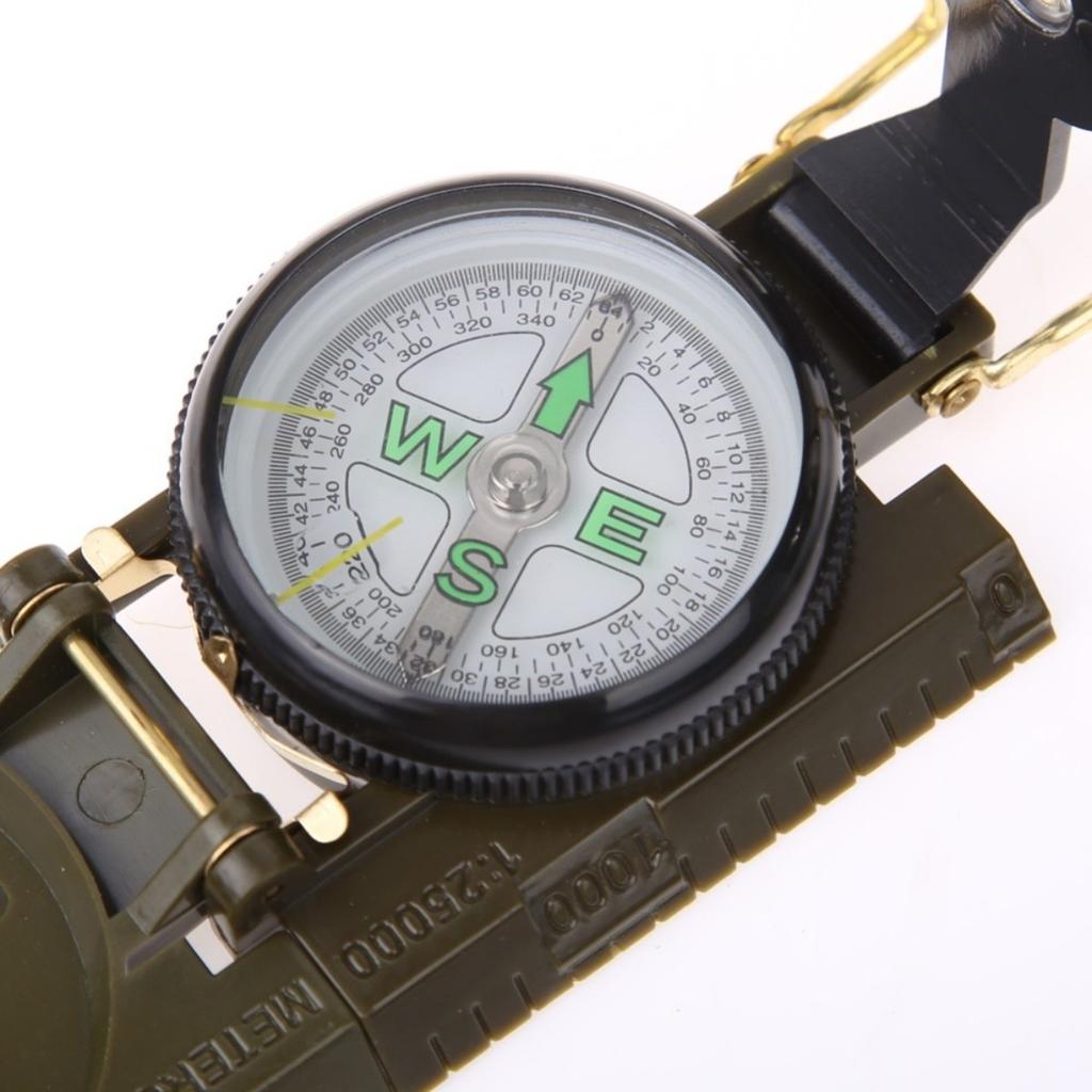 Army Green Lens Compass American Military Multifunction Mini Camping Climbing Outdoor Campass Tool