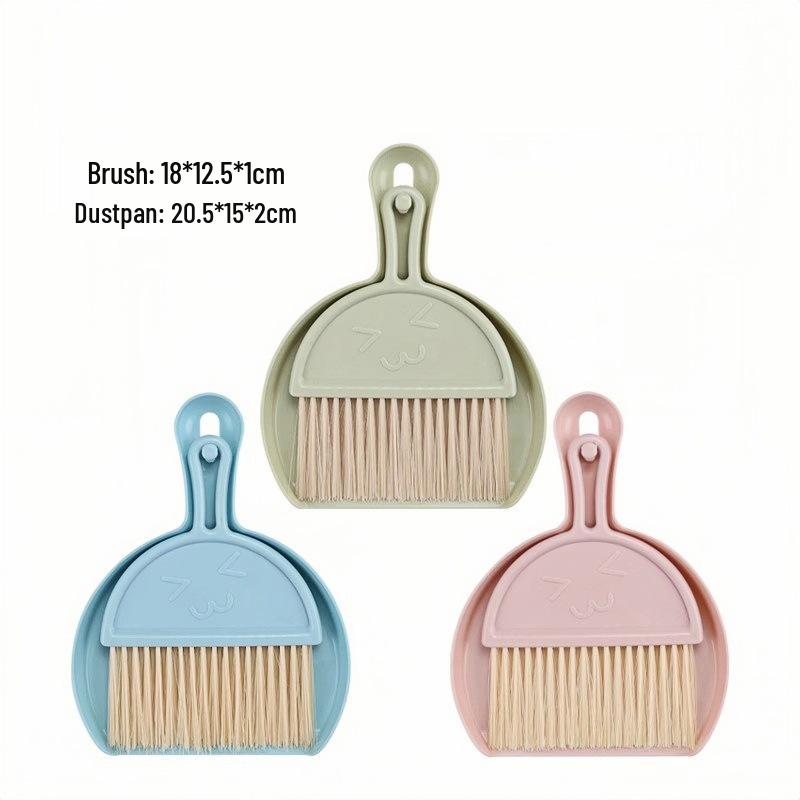 Compact Desktop Dustpan & Broom Set for Home & Pet Use