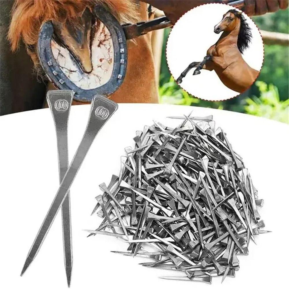 100Pcs Steel Horse Shoe Nails Harness Repair Hoof Nails New Horseshoe Nails  Horse Riding Supplies