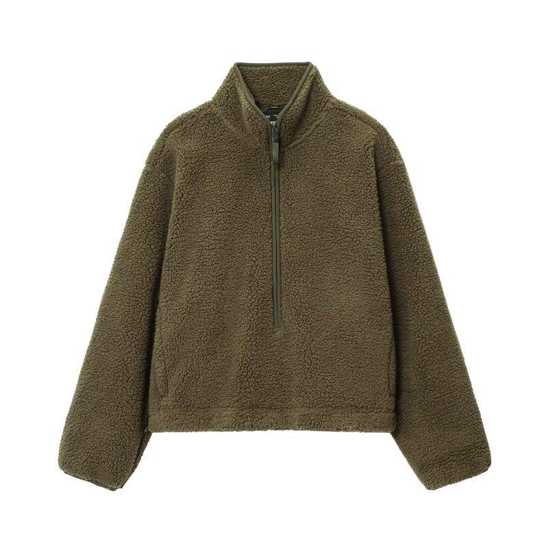 Zbzr Autumn New Women Clothes Loose Casual Temperament Simple Teddy Velvet Sports Top 1283772-