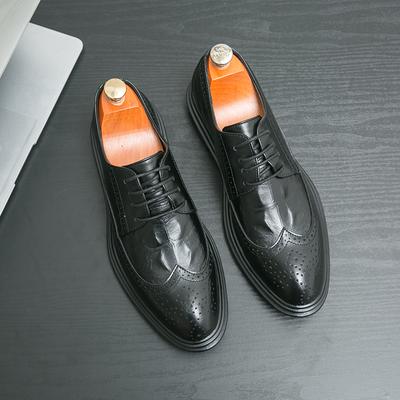 Formal Dress Shoes Mens Business Crocodile Pattern Leather Shoes Luxury Leather Classic Fashion Brogue Shoes Elegant Party Shoes