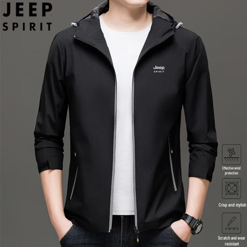 JEEP SPIRIT Men s Hooded Windproof Waterproof Jacket 2XL