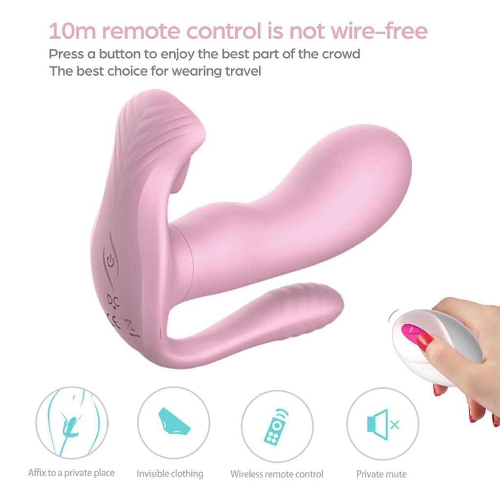 3 I 1 Trådløs truse Vibrator Bærbar Suge G Spot Klitoris Stimulator Oppvarming Vaginal Anal Orgasme Dildo Sexleketøy for kvinner