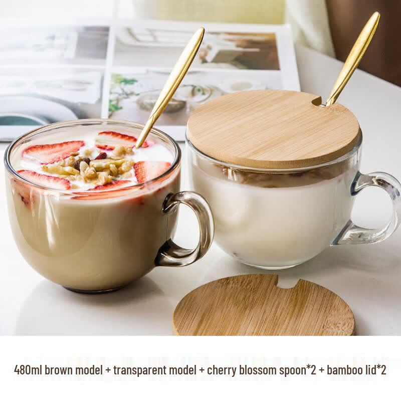 Large Capacity Heat-Resistant Glass Breakfast Mug