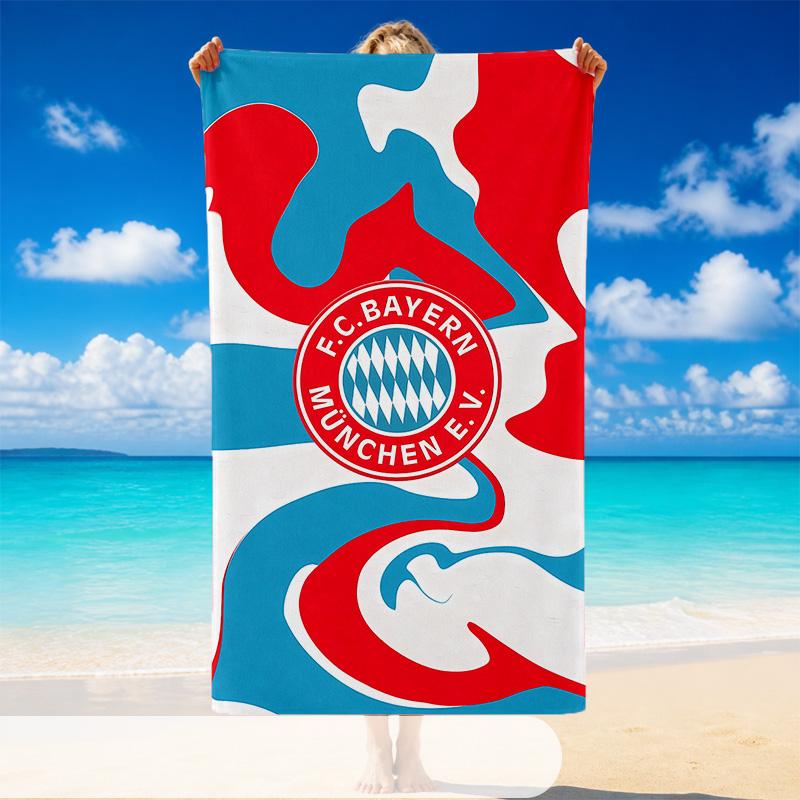 Quick Dry Beach Towel Bayern Munich Pattern, Lightweight Absorbent Towel for Pool Beach Vacation Use