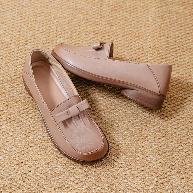 

Модные новые весенние женские туфли с низким верхом, круглые мокасины, водонепроницаемые мягкие кожаные туфли, однотонные универсальные повседневные туфли Zapatos Mujer 35