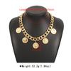 Tooxika Vintage Metal Coin Pendant Tassel Necklace Fashion Queen Image Collarbone Chain