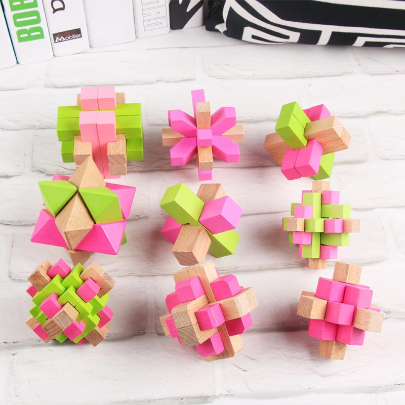 Toy Luban Lock Six-piece Nine-piece Kongming Lock Unlock Children's Puzzle Adult Brain Games