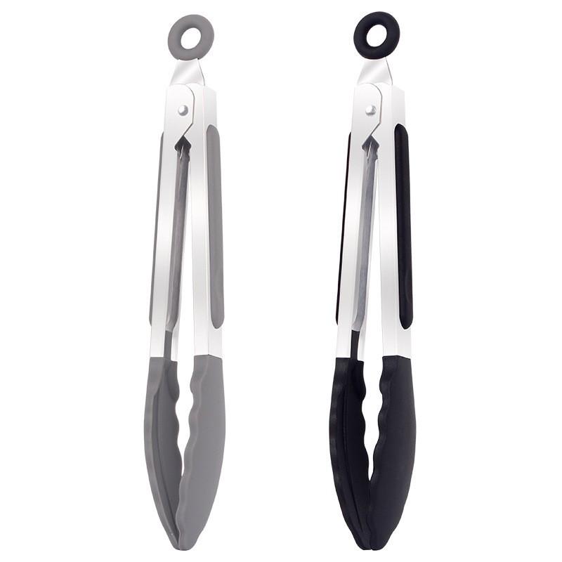 Hitzebeständige 7-Zoll-Silikon-Küchenzange für Steak, Grill & Backen