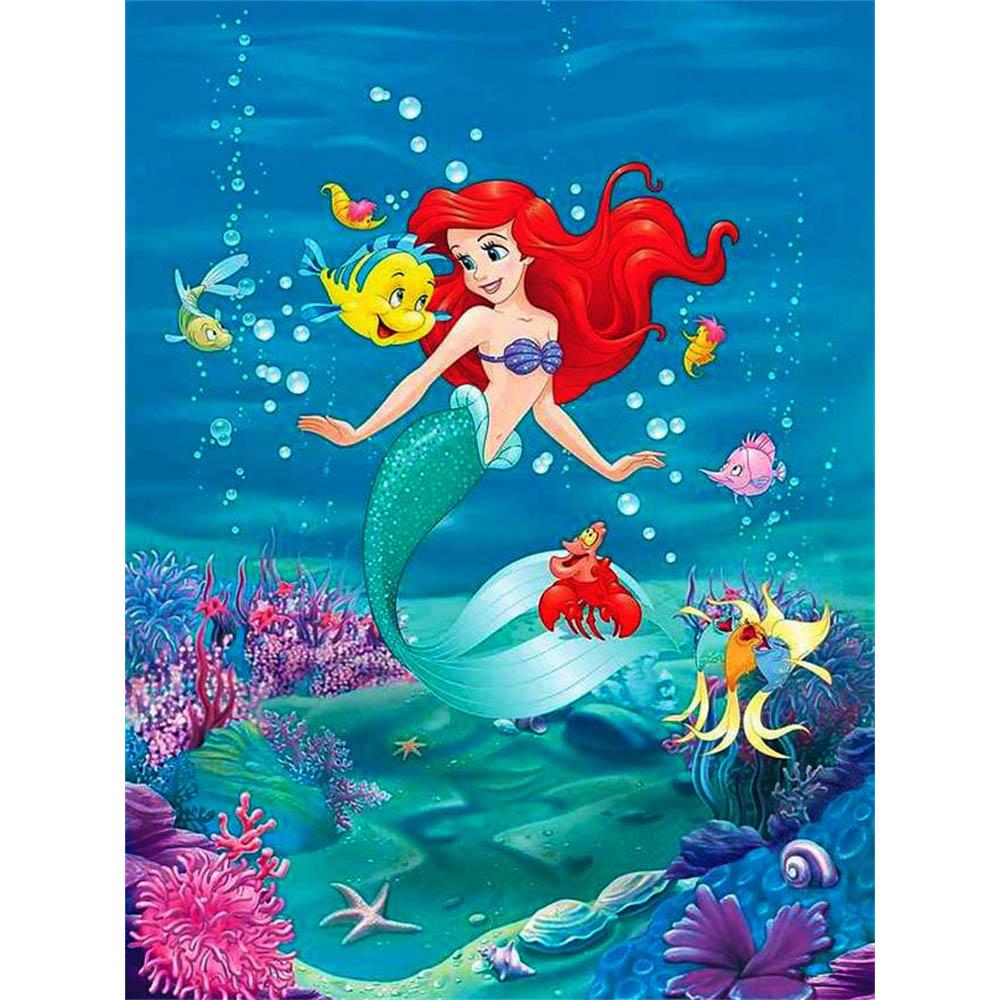 Disney La Sirenetta Ariel Collezione Oceano Pittura Diamante 5D Piena di Diamanti Fai da Te Pittura Diamante Fatta a Mano Cartone Animato Decorazione Kit Pittura