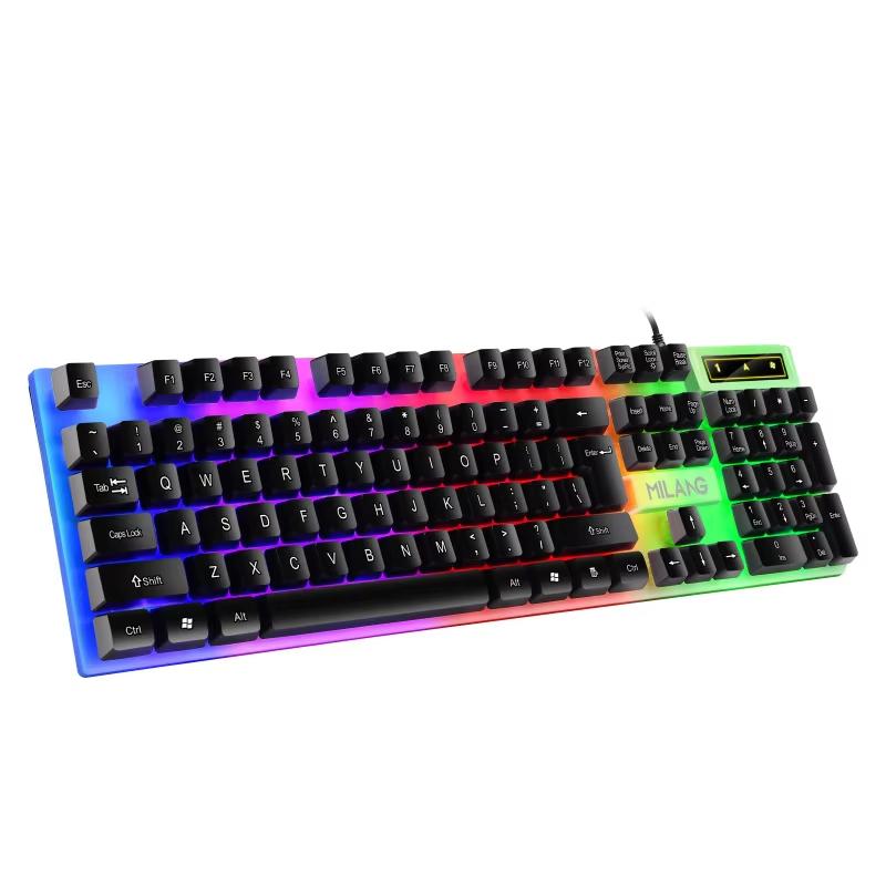 

KEBIDUMEI USB Wired Keyboard RGB Backlit Gaming Keyboard 104 Keys Standard Keyboard Membrane Keyboard For PC Laptop Windows IOS чорний