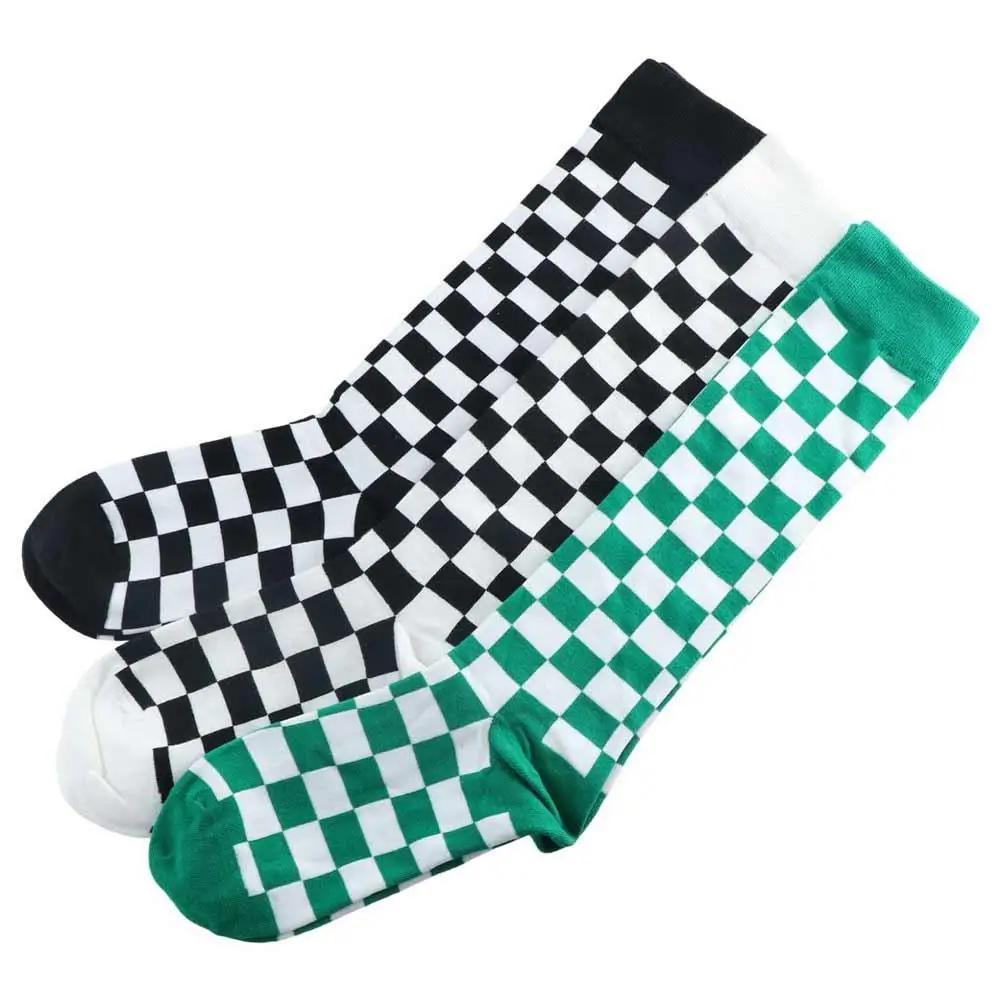 Women Plaid Socks Unique Personality Cool Street Style Plaid Harajuku Korean Style Socks Stockings Women Hosiery Cotton