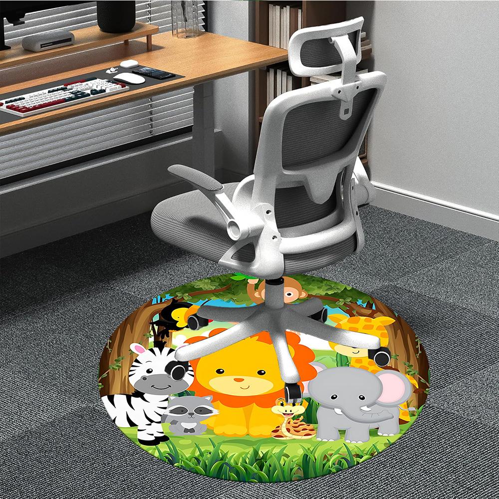 

1pc Jungle Animals Chair Carpet for Office, Soft Flannel Throw Mat, Perfect for Office,Holiday Party Decoration Choice yy251113150 80cm by 80cm