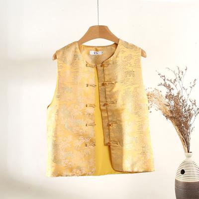 Vest Early Spring High-end Jacquard Disc Buckle Vest Top Vest Women's Top