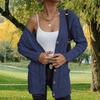 Women's Knit Cardigan Sweater Long Sleeve Button Front Open Front Casual Loose Fit Coat