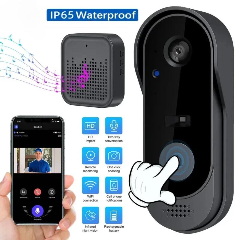 Video Doorbell With Camera Wireless Bundle Video Doorbell WIFI HD Outdoor Phone Door Bell Camera Security Video Intercom IR