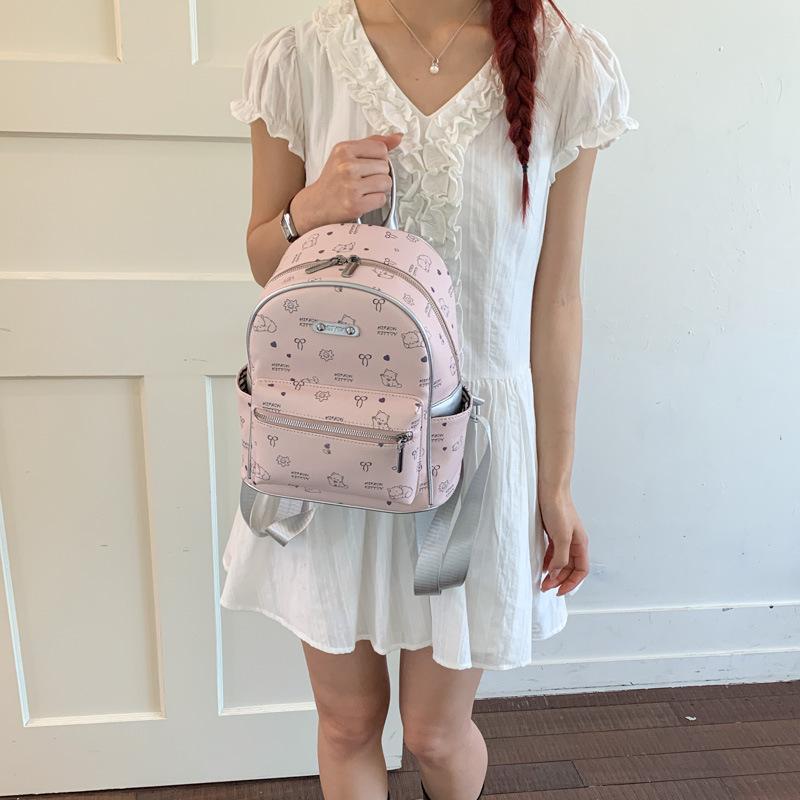 Schoolbag Cartoon Backpack Women's 1011 New Fashion College Student Printed School Bag Versatile Large Capacity Leisure Travel Backpack