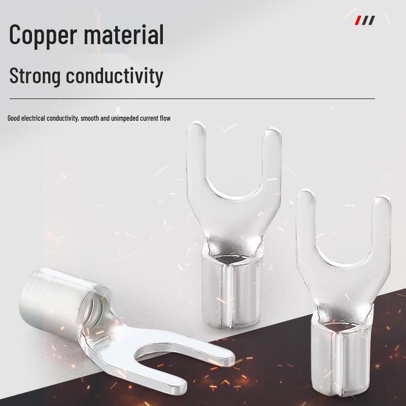 Cold-pressed U-shaped Copper Terminal Connector SNB Fork-type Wire Terminal Lug with Free Invoice