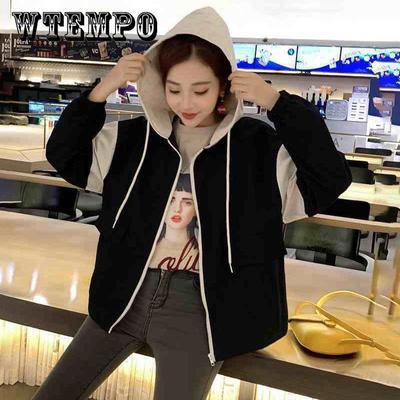 Spring and Autumn Loose All-match Zipper Shirt Hooded Temperament Western Style Tooling Jacket Jacket Women