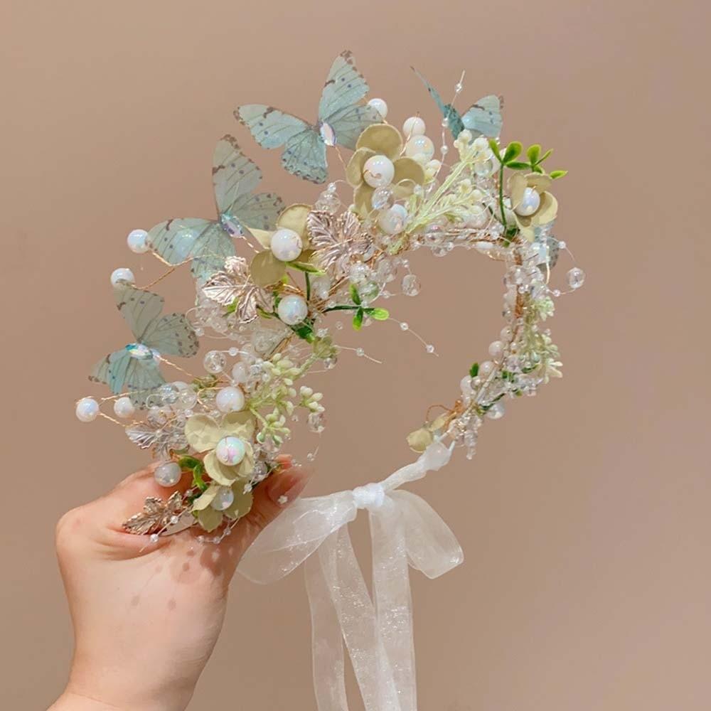 Simulation Flower Butterfly Fairy Hair Hoop Bohemia Style Flower Headdress Photography Headwear