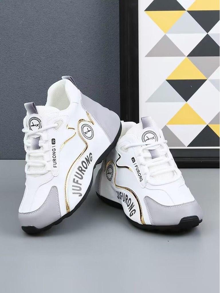 Unisex 2024 Spring Sports Shoes: Trendy White Sneakers for Couples, Popular Dad Sneakers