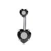 Stainless Steel Belly Button Rings Crystal Silver Belly Piercing Navel Piercing  for Women
