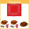 Color Solid Kids Western Cowboy Hat Glasses Bandana Accessories Holiday Party