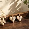 Love pure hand-painted earrings retro French niche high-end sense versatile daily earrings