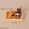 Realistic Dollhouse Miniature Coffee & Pastry Set Food Tray Accessory for Doll House Diorama Art Decor Collection Gift