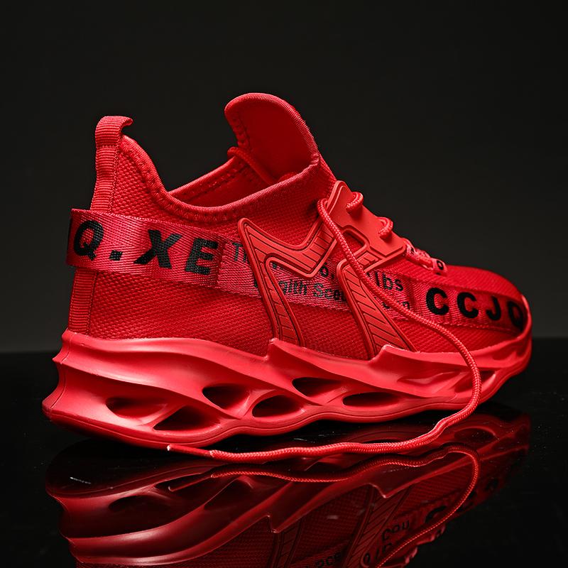 

Кроссовки, мужские сетчатые дышащие модные легкие мужские повседневные белые туфли, большой размер 46, теннисные кеды, красные кроссовки