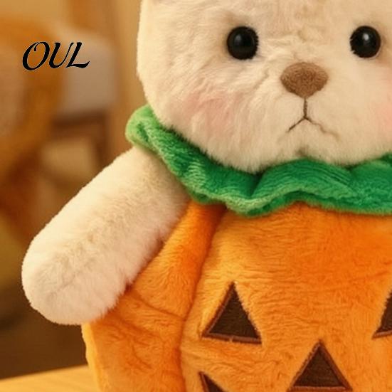 Plush Doll for Toddlers Halloween Pumpkin Bear Toy, Soft Stuffed Animal Kids, Cute Gift Kids Huggable Pillow Fall Holiday Home Decor Skin Friendly Toy