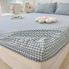 Thicken Non Slip Fitted Sheet 120/150/180cm Plaid Style Bed Cover Elastic Band Washed Cotton Elastic Bedsheet Home Bedroom Use