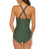 Sexy Swimwear Women One Piece Swimsuits Solid Mesh Bathing Suits Cross Back Beach Wear