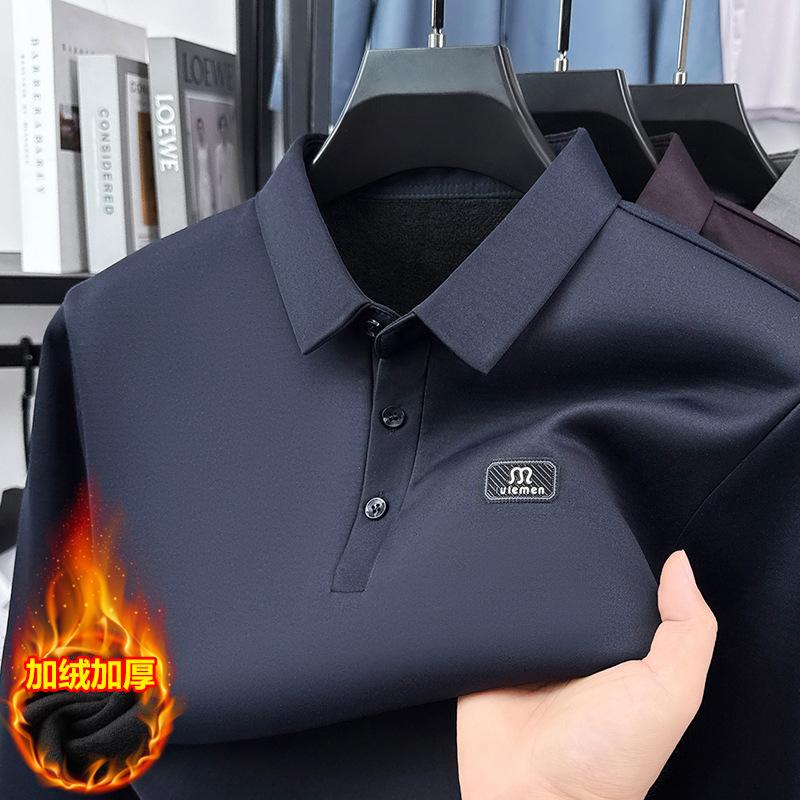 Winter Long Sleeve Men s Minimalist Casual Versatile Loose Fit Polo Shirt M
